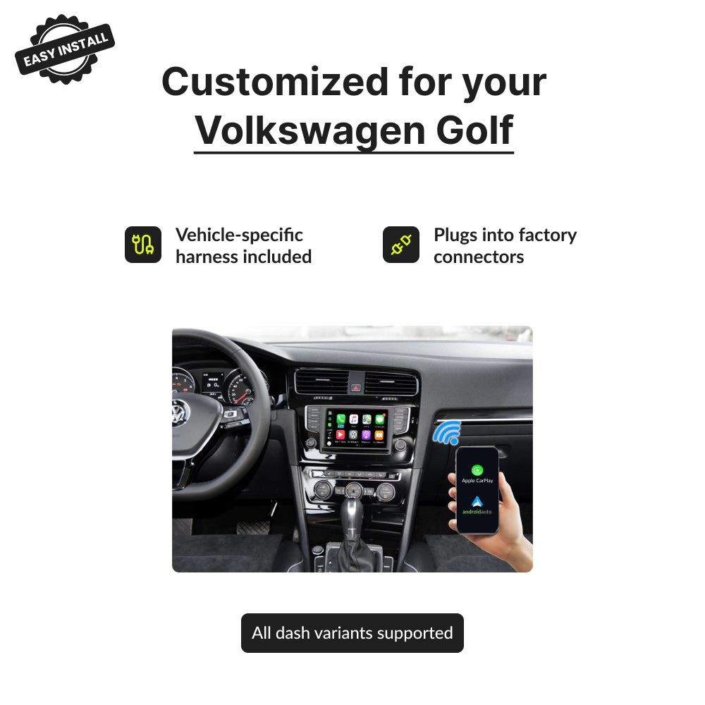 Volkswagen Golf 2012-2018 — Wireless Apple CarPlay & Android Auto Module 2012