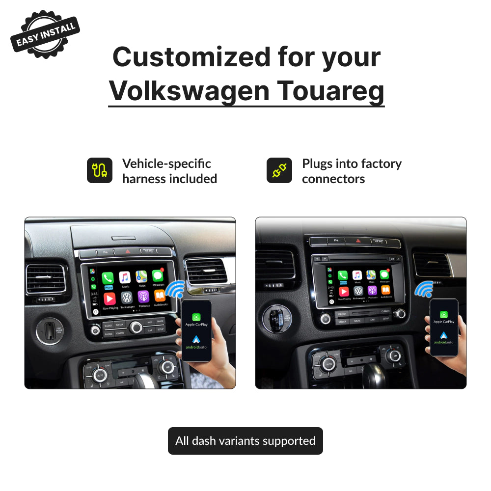 Volkswagen Touareg 2010-2017 — Wireless Apple CarPlay & Android Auto Module 2010 / 6.5 inch
