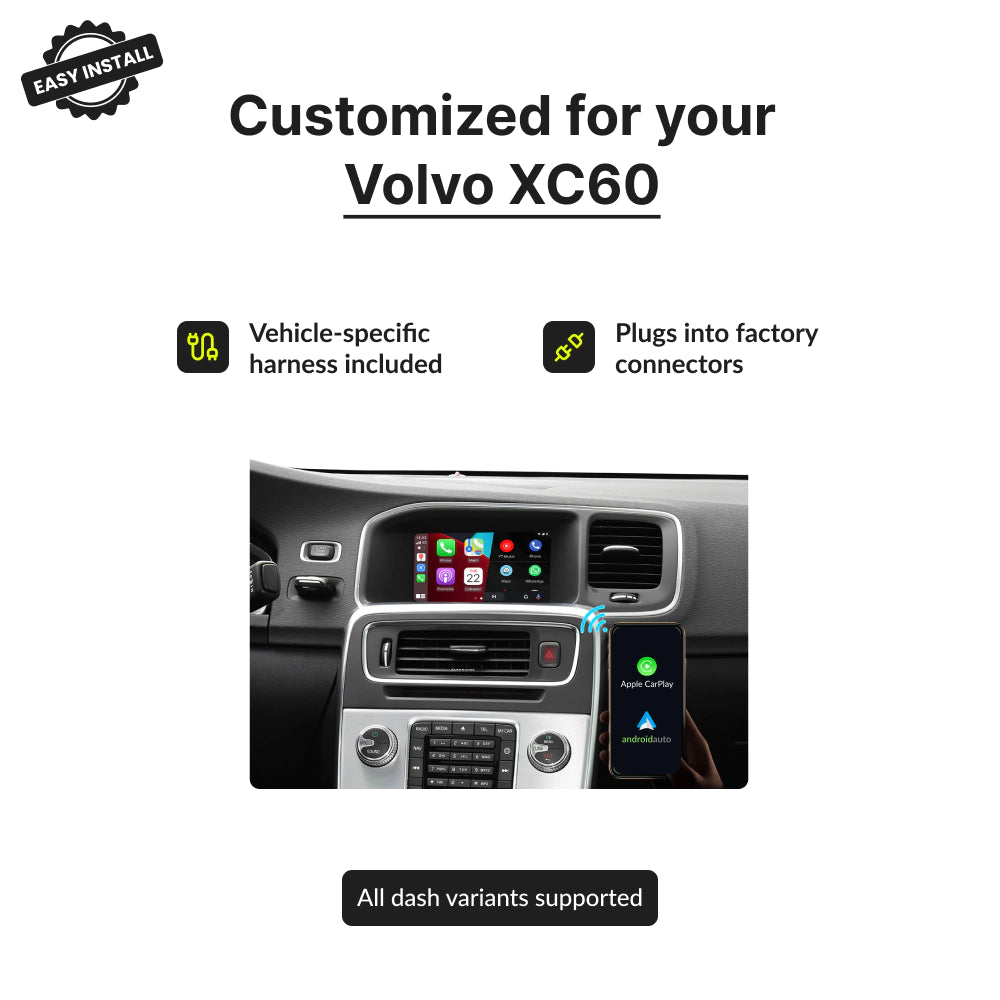 Volvo XC60 2014-2019 — Wireless Apple CarPlay & Android Auto Module 2014