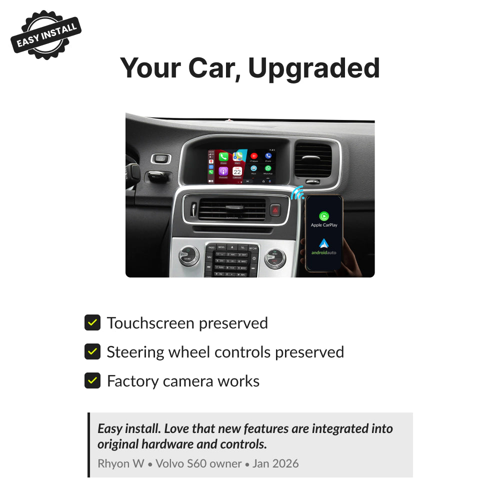 Volvo XC60 2014-2019 — Wireless Apple CarPlay & Android Auto Module 2014
